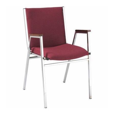 Kfi KFI Stack Chair With Arms - Fabric -2" thick Seat Burgundy Fabric 421CH-1201 BURGUNDY FABRIC